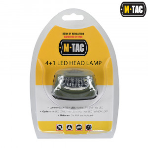 M-TAC ФОНАРЬ НАЛОБНЫЙ 4+1 LED OLIVE