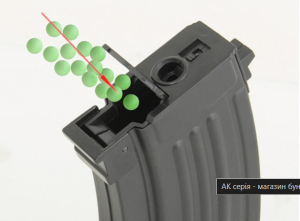 CYMA МАГАЗИН БУНКЕРНЫЙ AK 220 ШАРОВ КОРОТКИЙ HS1514