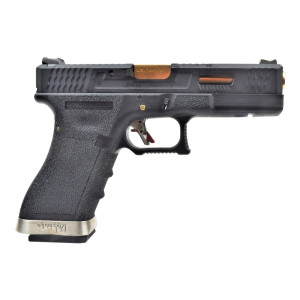 WE ПИСТОЛЕТ GLOCK 18 FORCE T1 METAL GREEN GAS HS2038