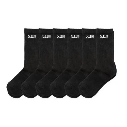 5.11 НОСКИ ТАКТИЧЕСКИЕ DUTY READY BASIC CREW SOCKS 6 ПАР BLACK 10049-019