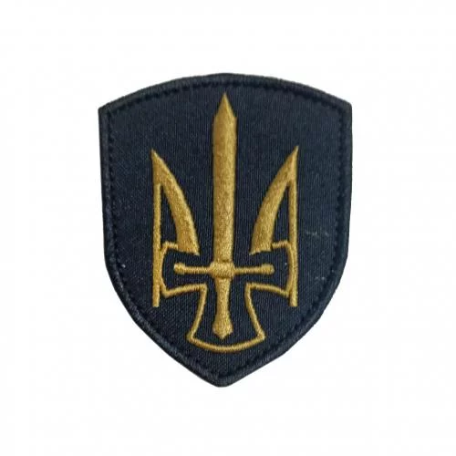 ШЕВРОН ВИШИТИЙ ТРИЗУБ BLACK UKR-BT-199