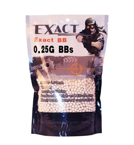 EXACT СТРАЙКБОЛЬНЫЕ ШАРЫ 0,25G 1KG 33735