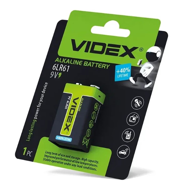 VIDEX БАТАРЕЙКА ЛУЖНА 6LR61/9V 28088