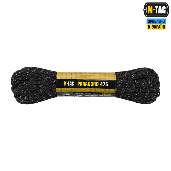 M-TAC ПАРАКОРД 475 BLACK REFLECTIVE 30М