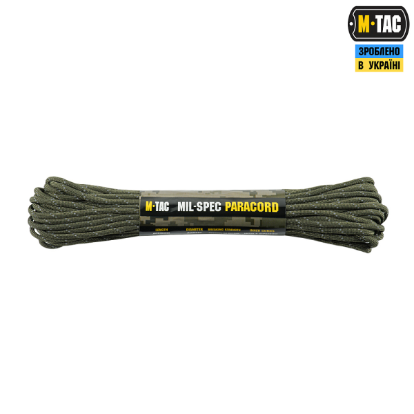 M-TAC ПАРАКОРД 550 MIL-SPEC RANGER GREEN REFLECTIVE 15М