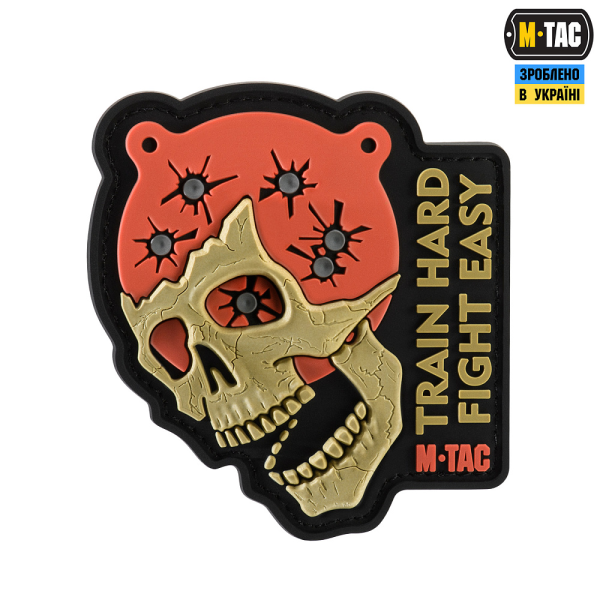 M-TAC НАШИВКА TRAIN HARD FIGHT EASY PVC BLACK/RED