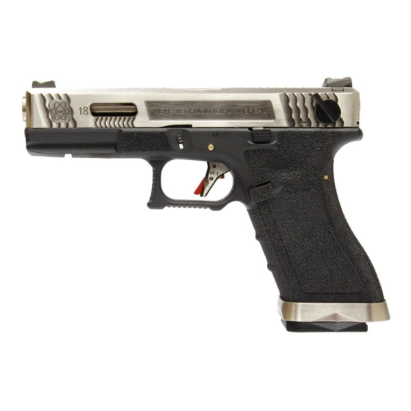 WE ПИСТОЛЕТ GLOCK 18 FORCE T7 METAL GREEN GAS HS2037
