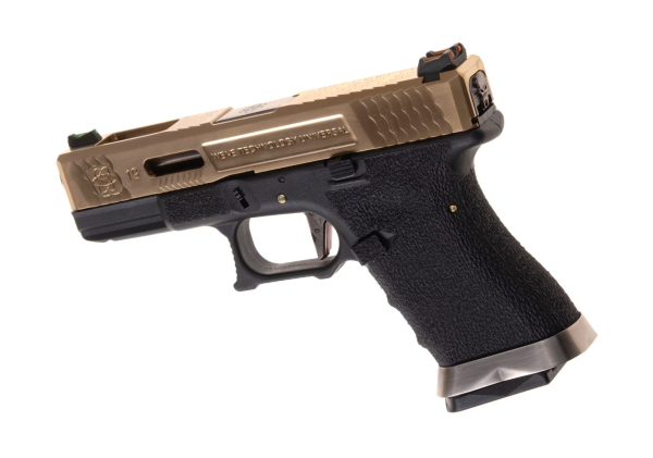 WE ПИСТОЛЕТ GLOCK 19 FORCE METAL BLACK-BRONZE GREEN GAS HS2794