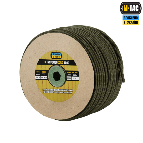 M-TAC ПАРАКОРД POWERCORD1000 100M OD GREEN