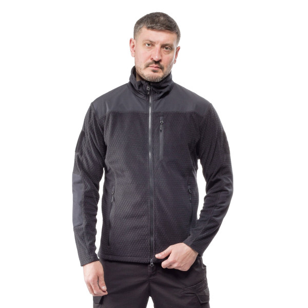 ALPINE CROWN MILITARY ФЛИСОВАЯ КОФТА GRENADE GRID FLEECE BLACK