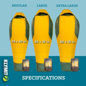 KLYMIT СПАЛЬНЫЙ МЕШОК WILD ASPEN 0 SLEEPING BAG LARGE YELLOW 13WAYL00D