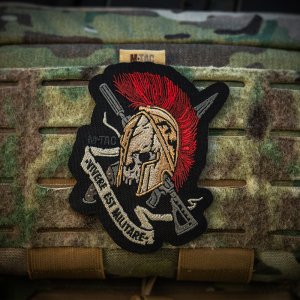 M-TAC НАШИВКА ШЛЕМ VIVERE EST MILITARE (ВЫШИВКА)