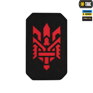 M-TAC НАШИВКА ТРИЗУБ (СТИЛІЗАЦІЯ) LASER CUT ВЕРТИКАЛЬНА BLACK/RED