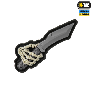 M-TAC НАШИВКА SKELETON KNIFE PVC GREY