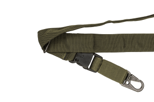 FRAG ЗБРОЙОВИЙ ДВОТОЧКОВИЙ ШИРОКИЙ РЕМІНЬ З ДВОМА КАРАБІНАМИ OLIVE