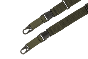 FRAG ЗБРОЙОВИЙ ДВОТОЧКОВИЙ ШИРОКИЙ РЕМІНЬ З ДВОМА КАРАБІНАМИ OLIVE