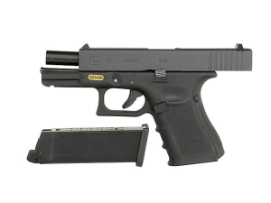 WE ПИСТОЛЕТ GLOCK 19 GEN4. METAL GREEN GAS BLK/TAN HS2039