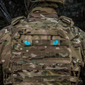 M-TAC НАШИВКА TIGER EYES LASER CUT (ПАРА) MULTICAM/BLUE/GID