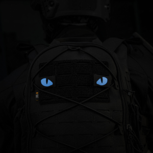 M-TAC НАШИВКА TIGER EYES LASER CUT (ПАРА) BLACK/BLUE/GID