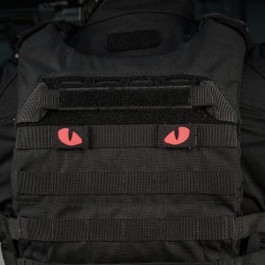 M-TAC НАШИВКА TIGER EYES LASER CUT (ПАРА) BLACK/RED/GID