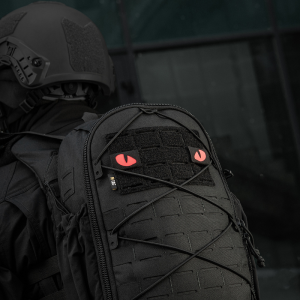 M-TAC НАШИВКА TIGER EYES LASER CUT (ПАРА) BLACK/RED/GID