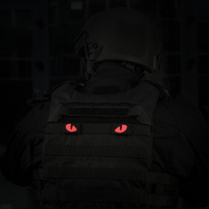 M-TAC НАШИВКА TIGER EYES LASER CUT (ПАРА) BLACK/RED/GID