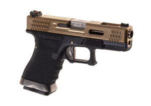 WE ПИСТОЛЕТ GLOCK 19 FORCE METAL BLACK-BRONZE GREEN GAS HS2794