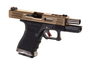 WE ПИСТОЛЕТ GLOCK 19 FORCE METAL BLACK-BRONZE GREEN GAS HS2794