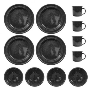 MIL-TEC НАБОР ПОСУДЫ WESTERN DISHES ENAMELLED 12 PCS BLACK 14678002