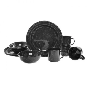 MIL-TEC НАБІР ПОСУДУ WESTERN DISHES ENAMELLED 12 PCS BLACK 14678002