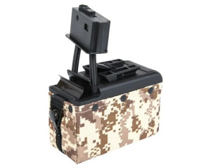 A&K МАГАЗИН СТРАЙКБОЛЬНИЙ МЕХАНІЧНИЙ ELECTRIC BOX FOR M249 DIGITAL DESERT 34083