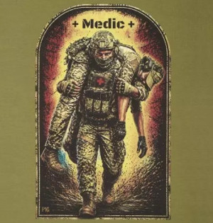 P1G-TAC ФУТБОЛКА С ПРИНТОМ MEDIC OLIVE DRAB