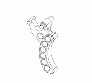 RETRO ARMS СПУСКОВОЙ КРЮЧОК CNC AK(C) RED 30617
