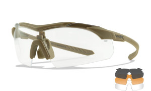 WILEY X ЗАЩИТНЫЕ ОЧКИ VAPOR COММ 2.5 GREY/CLEAR/LIGHT RUST MATTE TAN FRAME 28060