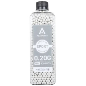ARCTURUS СТРАЙКБОЛЬНІ КУЛІ RS SPORT MATCH GRADE 0.20G BBS 3000 PCS BOTTLE WHITE 34203