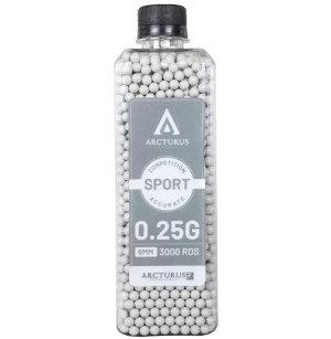 ARCTURUS СТРАЙКБОЛЬНІ КУЛІ RS SPORT MATCH GRADE 0.25G BBS 3000 PCS BOTTLE WHITE 34204