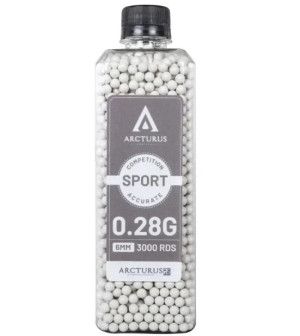 ARCTURUS СТРАЙКБОЛЬНІ КУЛІ RS SPORT MATCH GRADE 0.28G BBS 3000 PCS BOTTLE WHITE 34205