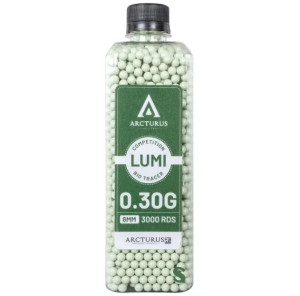 ARCTURUS СТРАЙКБОЛЬНІ КУЛІ RS LUMI BIO TRACER MATCH GRADE 0.30G BBS 3000 PIECES BOTTLE GREEN 34210