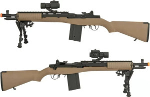 MATRIX СНАЙПЕРСКАЯ ВИНТОВКА M1A SOCOM 16 AEG WITH BIPOD TAN 34185