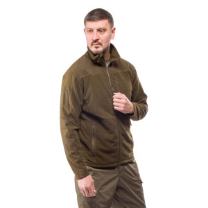 ALPINE CROWN MILITARY ФЛИСОВАЯ КОФТА GRENADE GRID FLEECE ARMY GREEN