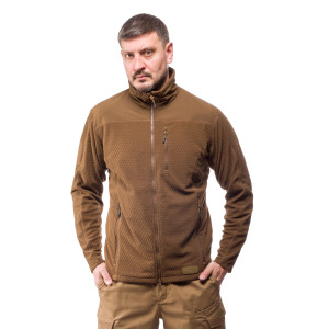 ALPINE CROWN MILITARY ФЛИСОВАЯ КОФТА GRENADE GRID FLEECE COYOTE