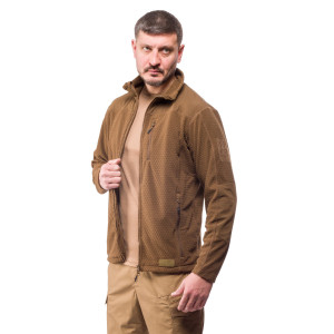 ALPINE CROWN MILITARY ФЛИСОВАЯ КОФТА GRENADE GRID FLEECE COYOTE