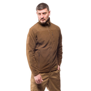 ALPINE CROWN MILITARY ФЛИСОВАЯ КОФТА GRENADE GRID FLEECE COYOTE