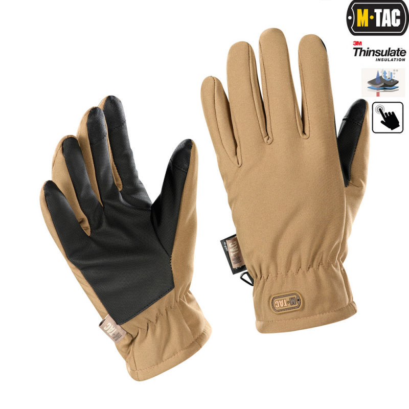 M-TAC РУКАВИЧКИ SOFT SHELL THINSULATE COYOTE BROWN