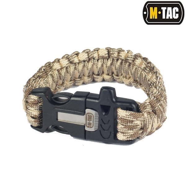 M-TAC БРАСЛЕТ ПАРАКОРД С ИСКРОВЫСЕКАТЕЛЕМ И СВИСТКОМ COYOTE/TAN