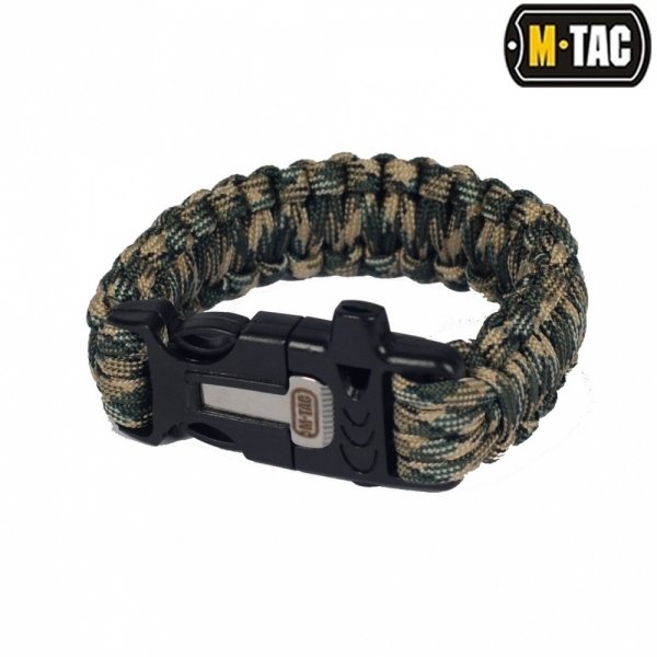 M-TAC БРАСЛЕТ ПАРАКОРД С ИСКРОВЫСЕКАТЕЛЕМ И СВИСТКОМ OLIVE/TAN