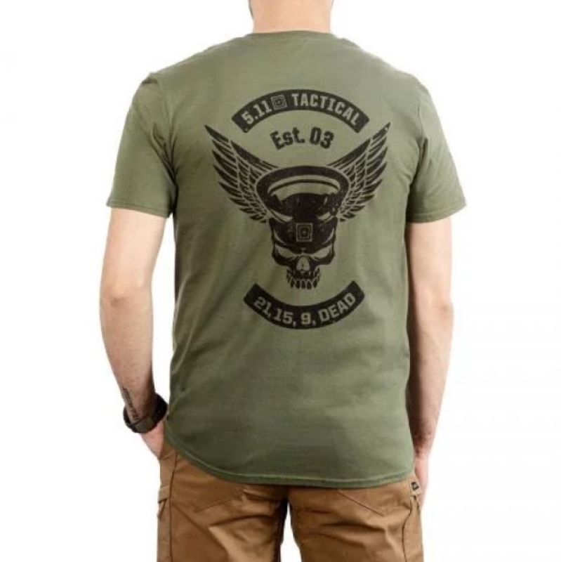 5.11 ФУТБОЛКА З ПРИНТОМ KETTLE SKULL OLIVE 76289-255