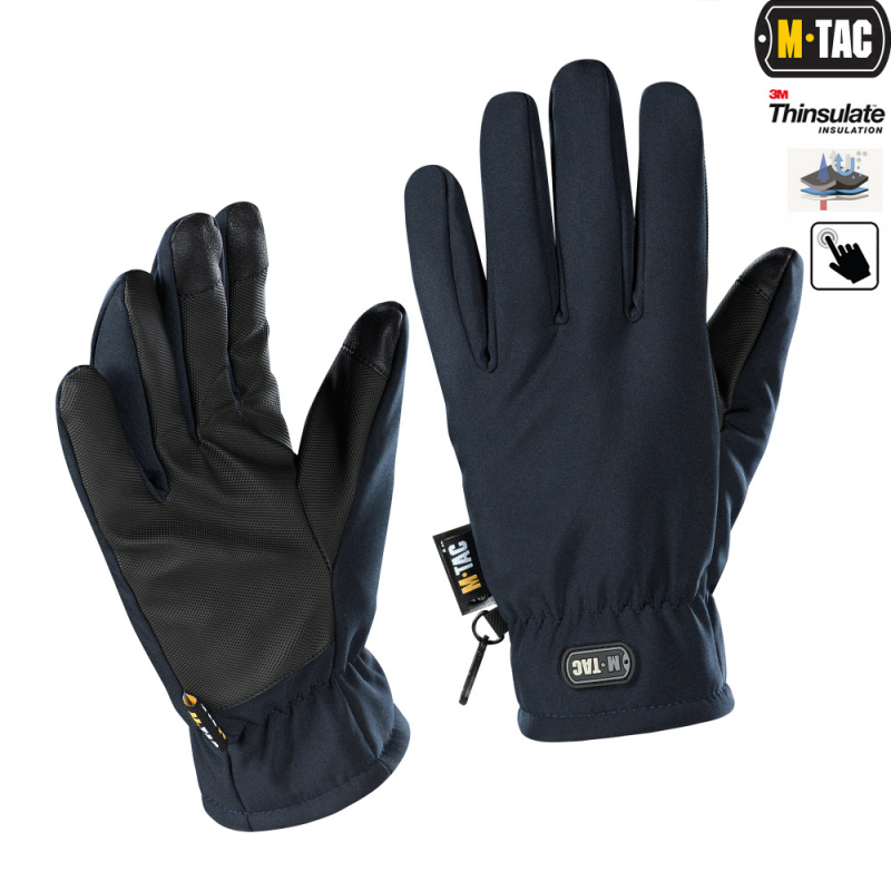 M-TAC РУКАВИЧКИ SOFT SHELL THINSULATE NAVY BLUE