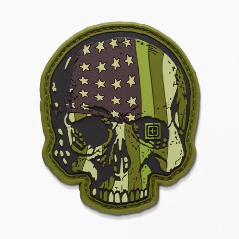 5.11 НАШИВКА PATRIOT SKULL PATCH GREEN 92109-194