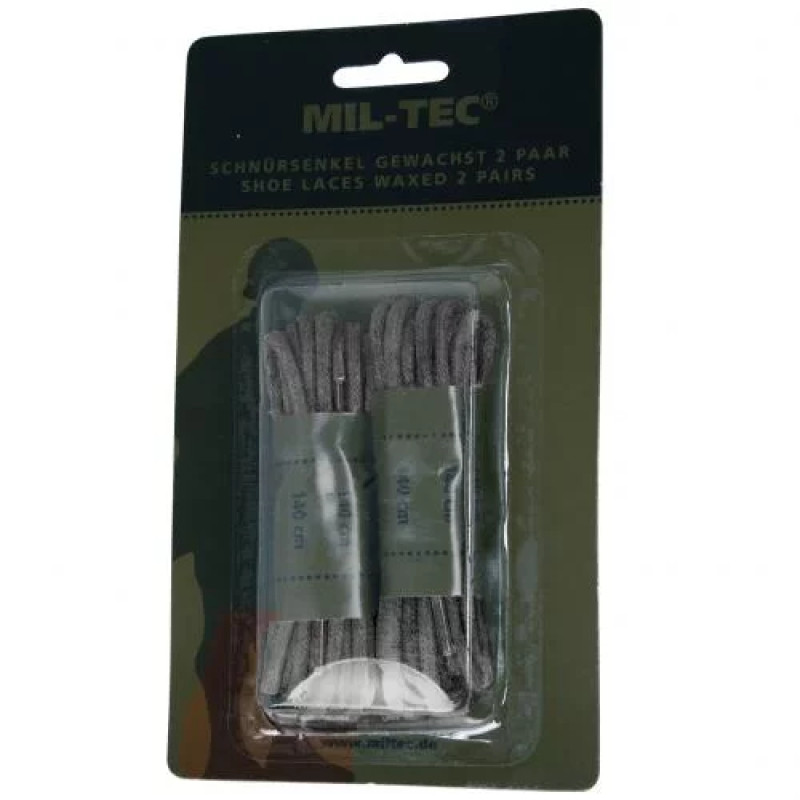 MIL-TEC ШНУРКИ STURM SHOE LACES WAXED 140 CM BLACK 12913002